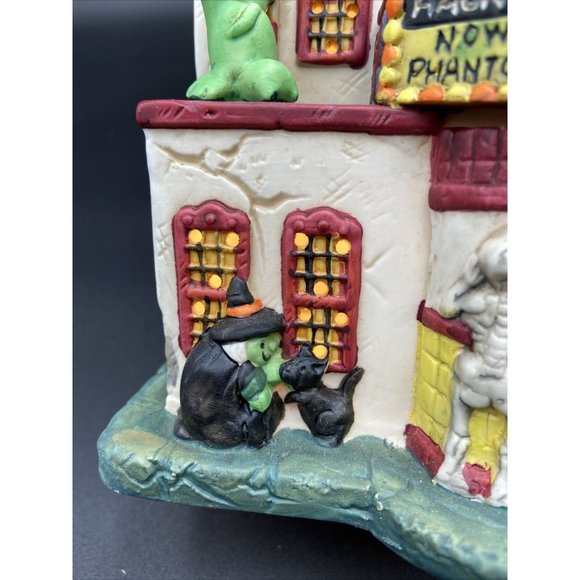 Halloween Harvest Spooky Lighted Porcelain House Haunted Theater - Picture 13 of 14